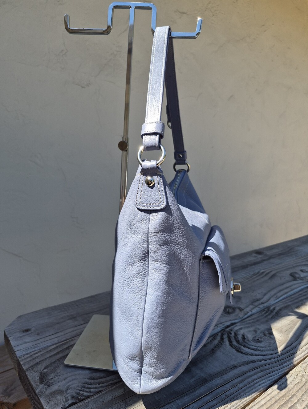 Coach Penelope Cornflower Blue Pebbled Leather Hobo Shoulder Bag - Picture 6 of 12